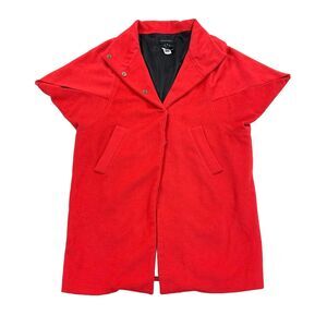 Corey Lynn Calter Satin Lined Wool Blend Dress Coat Size Small Womens Solid Red